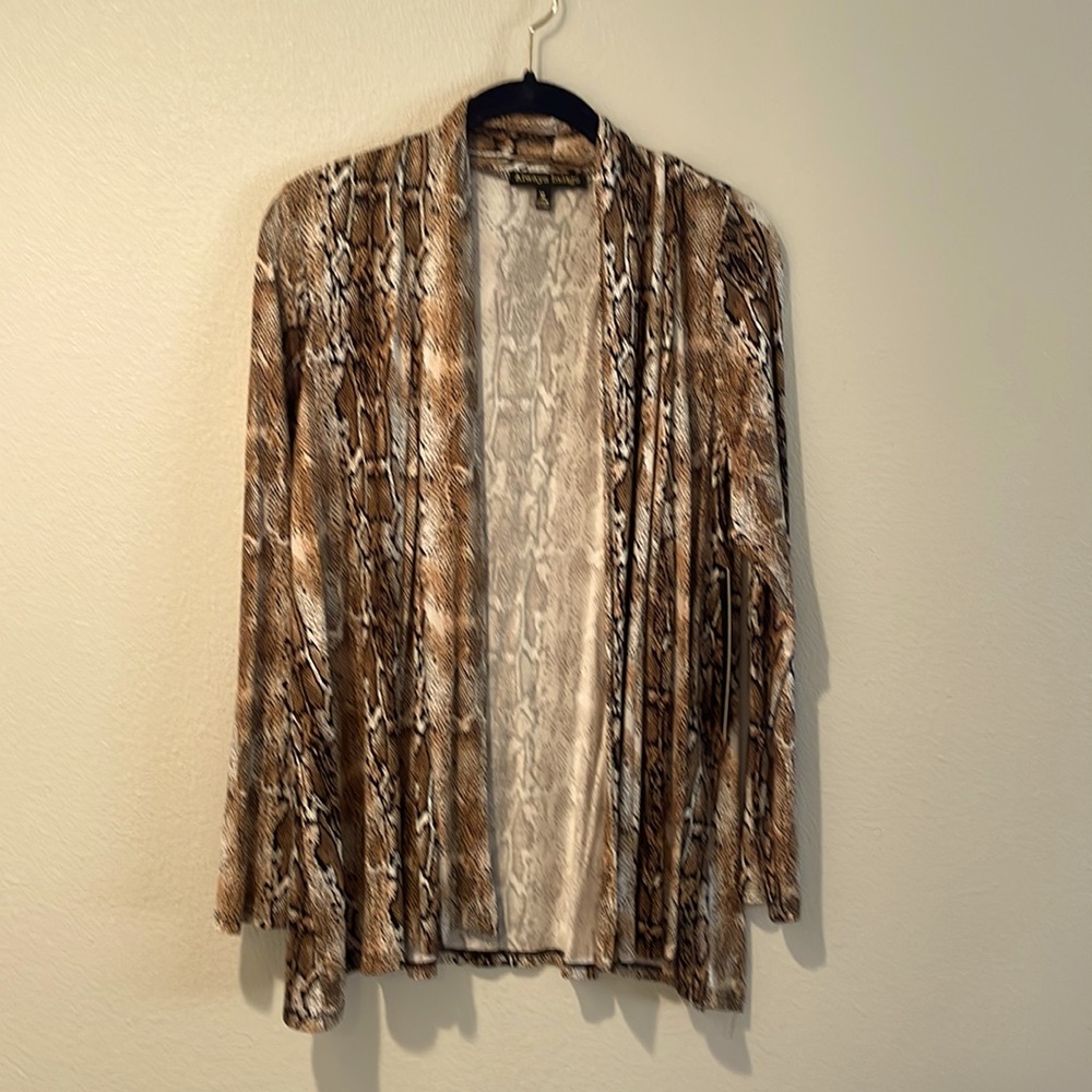 Always Indigo Animal print cardigan, XL